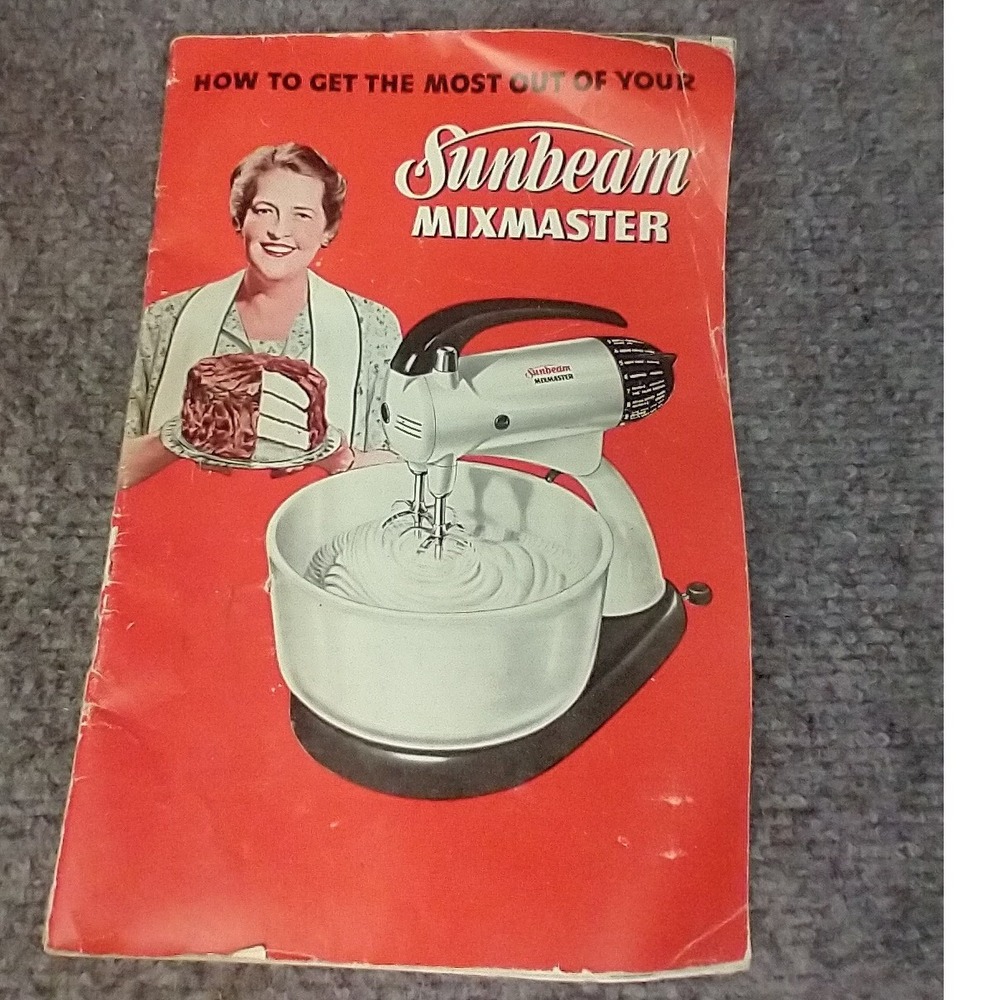 Sunbeam Mixmaster Recipe Booklet Vintage OS Red Mid Century Modern Manual